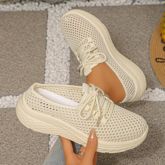 Damen Atmungsaktive Mesh-Sneaker mit elastischem Schnürsystem und rutschfester Sohle R&B