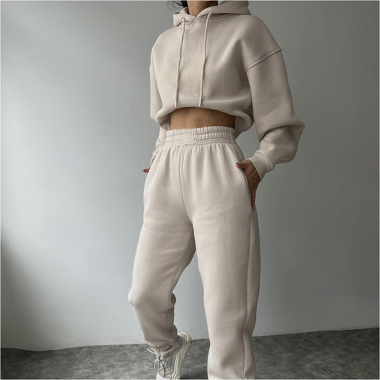 Damen modisches und lässiges Hoodie-Set mit weitem Schnitt R&B