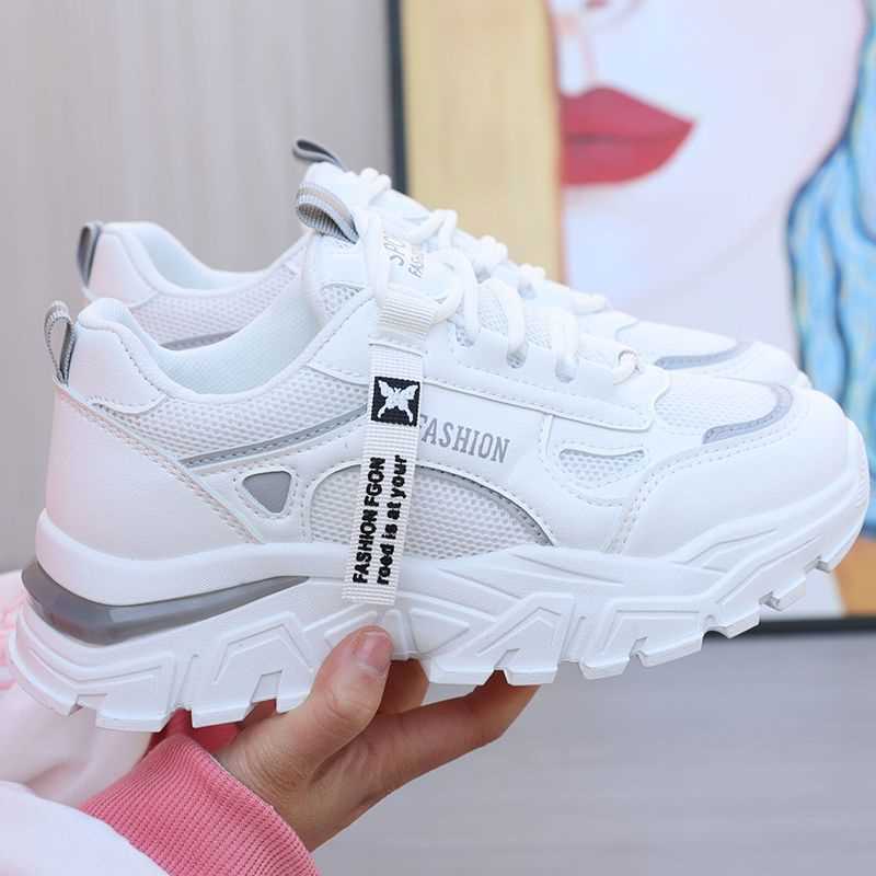 Damen modische Chunky Sneakers mit atmungsaktivem Mesh-Obermaterial und verstärkter Sohle