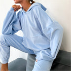 Damen Kuscheliges Hoodie und Jogginghose Set R&B