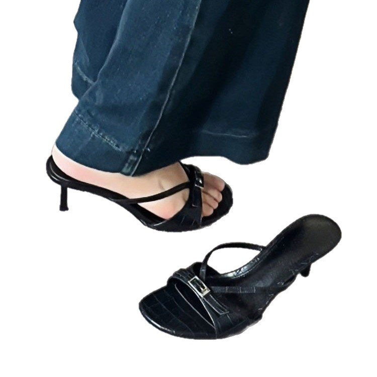 Damen Elegante und stilvolle Sling-Sandalen mit modischem Riemchen und hochkomfortablem Absatz R&B