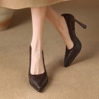 Damen elegante Spitzer-Pumps mit luxuriösem Fuxia-Design