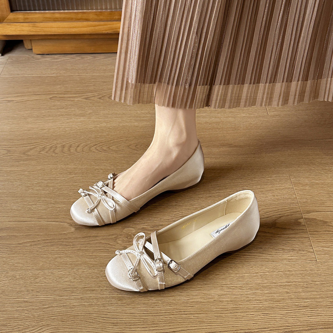 Damen Ballerinas mit modischen Riemchen und dekorativen Schnallen R&B
