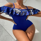 Damen Badeanzug mit floralem Volant R&B