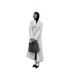 Damen Lange Steppjacke mit elegantem Revers R&B