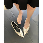 Damen elegante spitze Ballerinas mit modischem Riemen