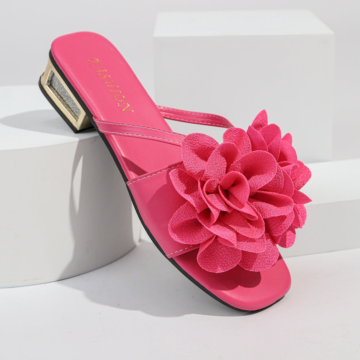 Damen Sandalen mit auffälligem Blumenapplikation und komfortablem Fußbett R&B