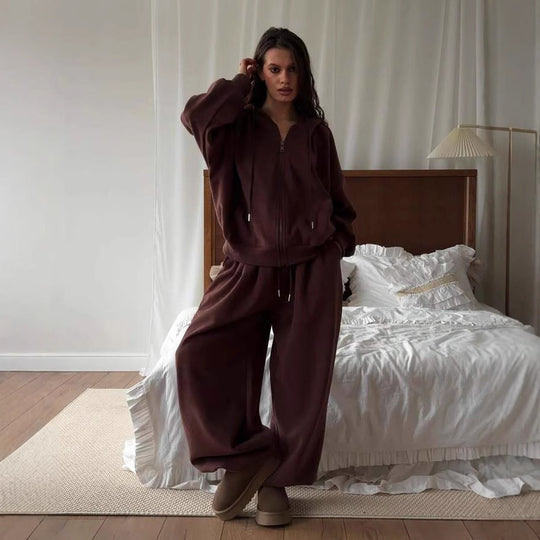 Damen Freizeitanzug mit lässigem Schnitt und hohem Bund R&B