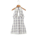 Damen Halterkleid mit floralem Spitzenbesatz und Knopfleiste R&B