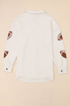 Damen Sportliche Overshirt-Jacke mit strukturierten Football-Applikationen R&B