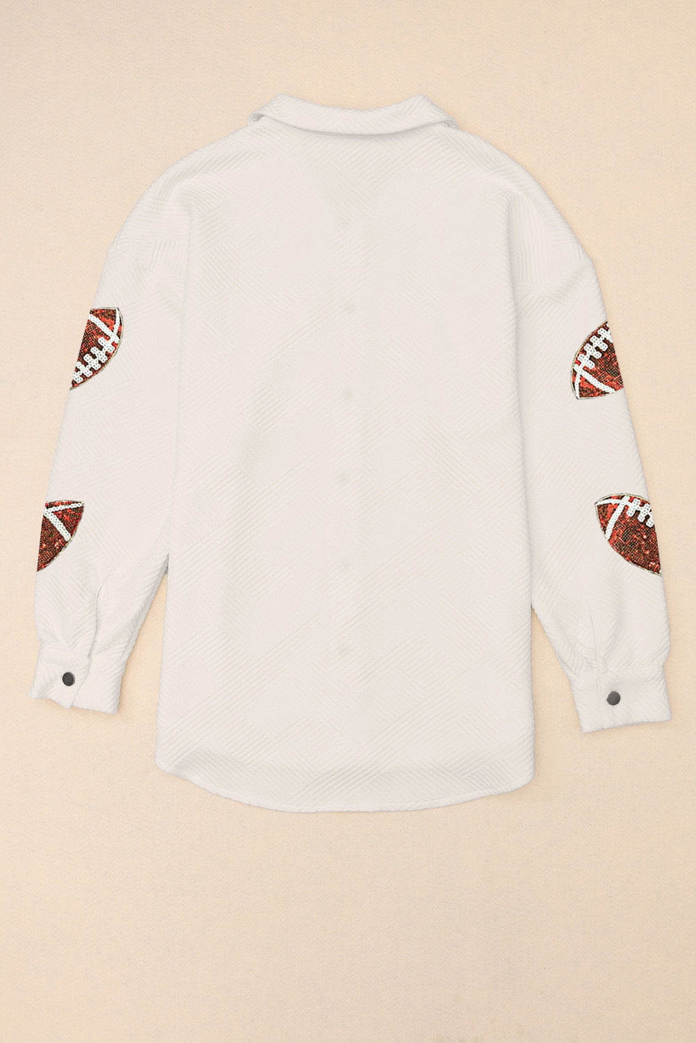 Damen Sportliche Overshirt-Jacke mit strukturierten Football-Applikationen R&B