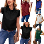 Damen elegante Bluse mit Rüschendetails