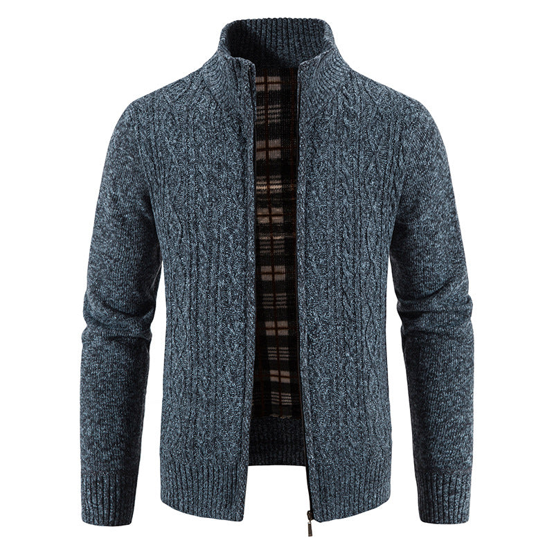 Herren Strickjacke mit hochschließendem Kragen und strukturiertem Design R&B