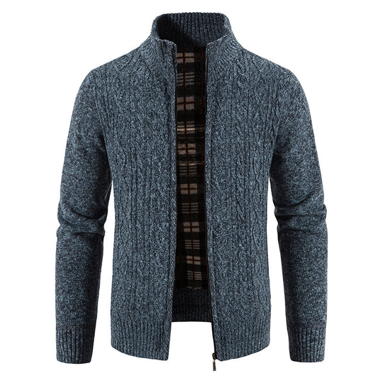 Herren Strickjacke mit hochschließendem Kragen und strukturiertem Design R&B