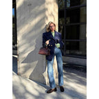 Damen Wollmantel mit doppeltem Knopfverschluss und elegance Schnitt R&B