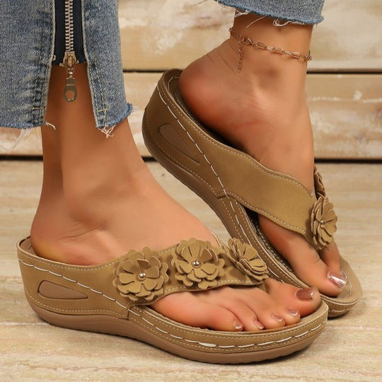 Damen Badeschuhe mit floralem Design und komfortabler Sohle R&B