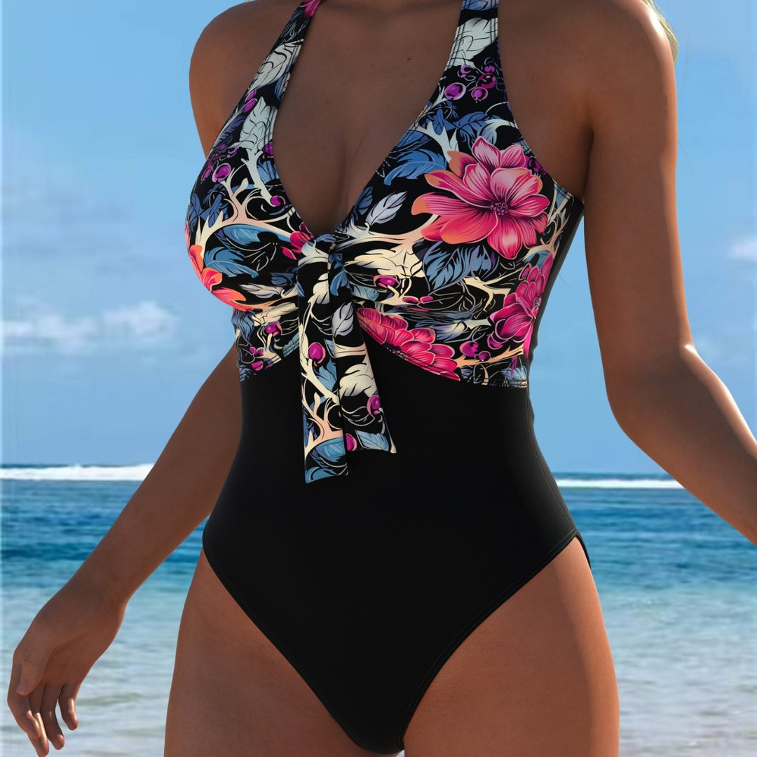 Damen moderner Badeanzug mit floralem Muster und schmeichelndem Schnitt R&B