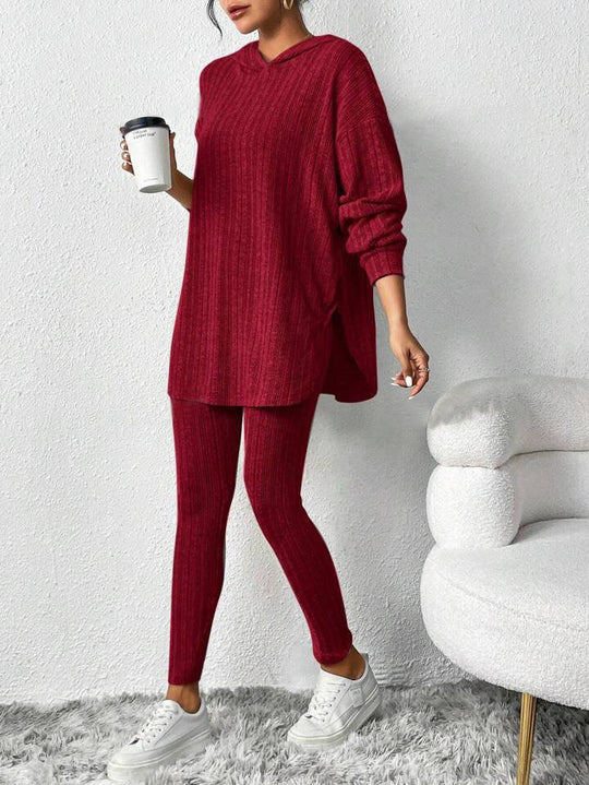 Damen lässiges Lounge-Outfit mit oversized Pullover und Leggings R&B