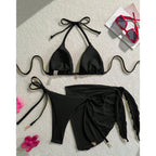 Damen Bikiniset mit modischem Wickelrock und raffinierten Bindändern