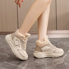 Damen hochgeschnittene Sneakers mit kuscheligem Innenfutter und rutschfester Sohle R&B