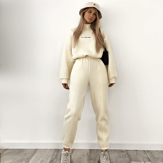 Damen sportliches Set mit hochgeschlossenem Kragen und weitem Schnitt R&B