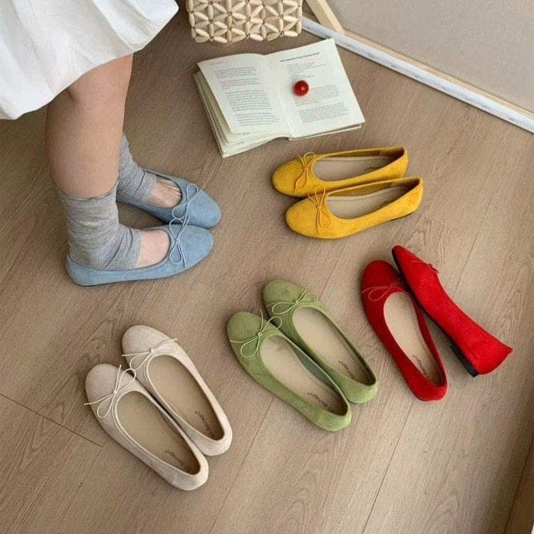 Damen elegante Ballerinas mit dekorativer Schleife R&B