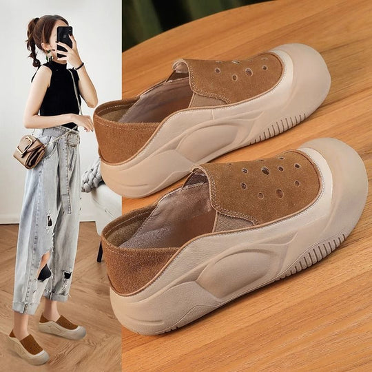 Damen modische Slip-On-Crocks mit atmungsaktiver Mesh-Oberfläche und rutschfester Sohlenkonstruktion R&B