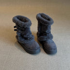 Damen modische Winterstiefel mit kuscheligem Kunstfell und praktischem Doppelriemen R&B