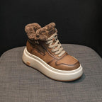 Damen High-Top Sneakers mit kuscheligem Fellrand und dämpfender Sohle
