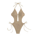 Damen Einteiler Badeanzug mit modischem Cut-Out und elastischem Wickeldetail R&B