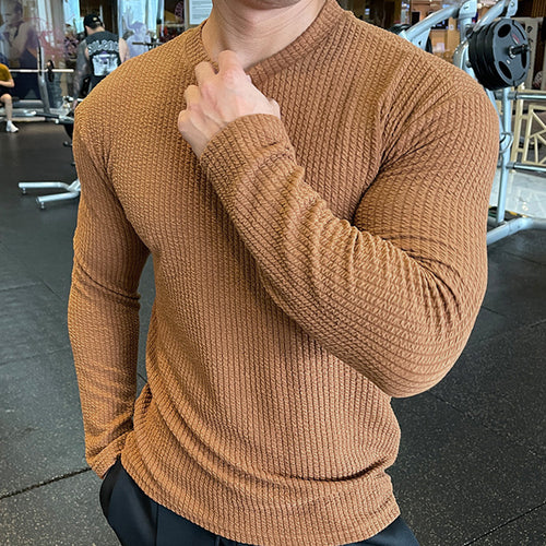 Herren Langarmshirt mit strukturiertem Gewebe R&B