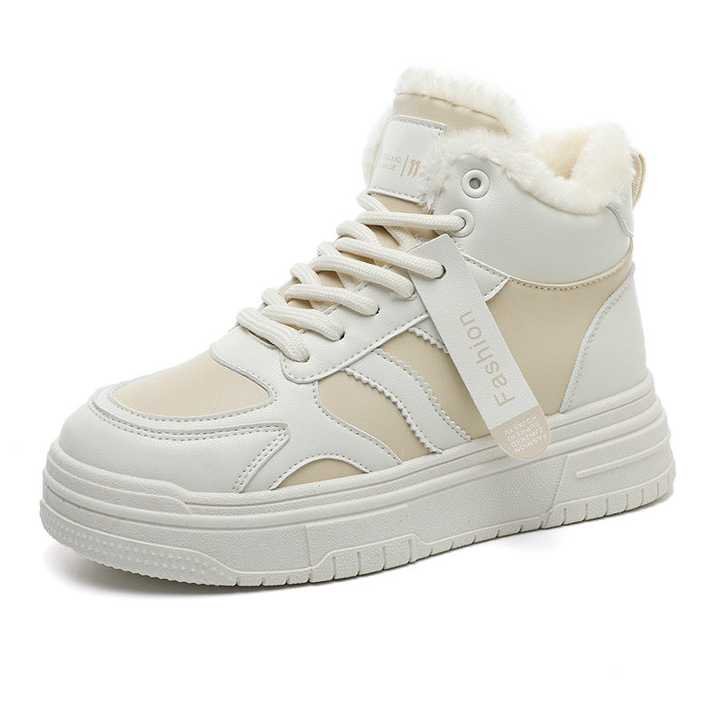 Damen Hochflorige Sneaker aus robustem Kunstleder mit weichem Innenfutter R&B