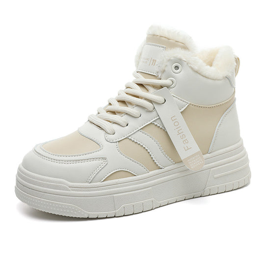 Damen Hochflorige Sneaker aus robustem Kunstleder mit weichem Innenfutter R&B