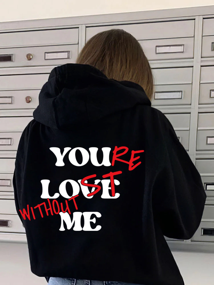 Damen Oversized Kapuzensweater mit inspirierendem Aufdruck R&B
