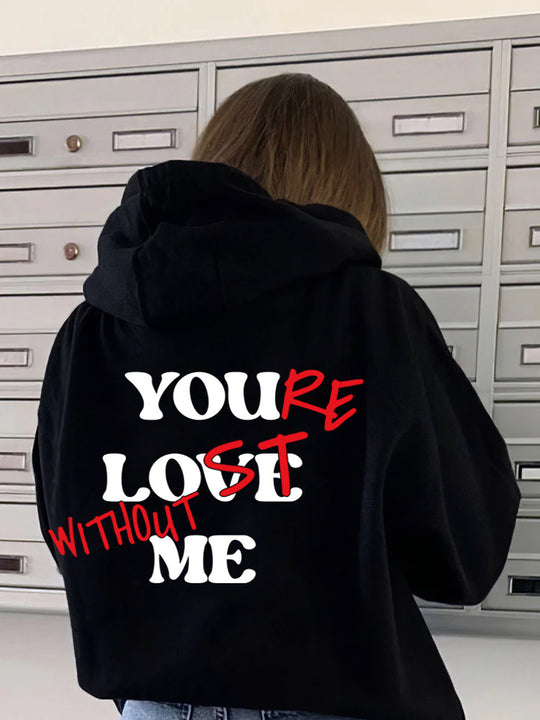 Damen Oversized Kapuzensweater mit inspirierendem Aufdruck R&B