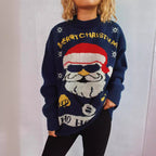 Damen Weihnachtspullover mit festlichem Motiv und oversized Schnitt R&B