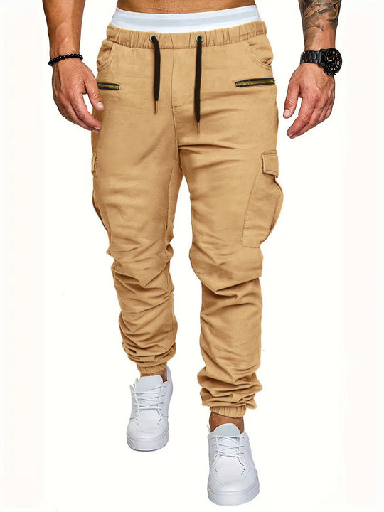 Herren Cargo-Jogginghose mit elastischem Bund und praktischen Reißverschlusstaschen R&B