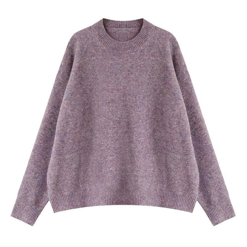 Damen Oversized Strickpullover mit weitem Schnitt und hohen Bündchen R&B