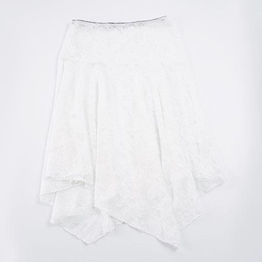 Damen eleganter Spitzenrock mit asymmetrischem Schnitt R&B