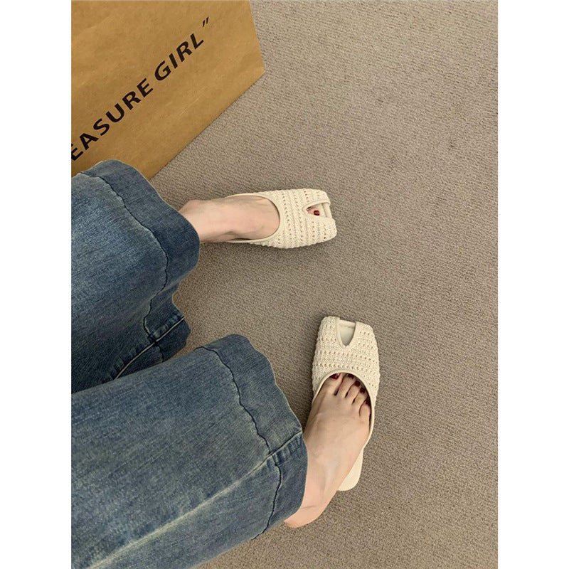 Damen atmungsaktive Mules mit elegantem Rüschendesign R&B