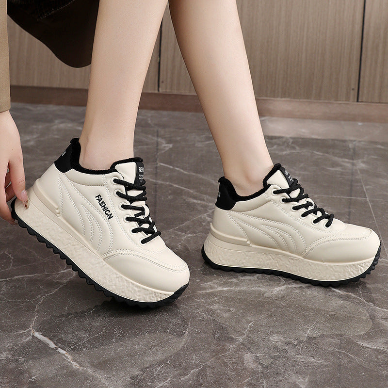 Damen Komfortable Plateau-Sneaker mit warmem Innenfutter R&B