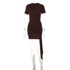 Damen Figurbetontes Kleid mit Drapierung und Schlaufe R&B