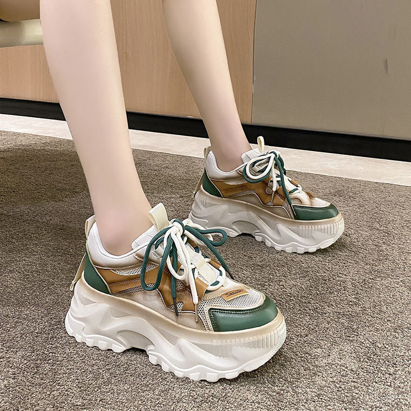 Damen Modische Chunky Sneakers mit atmungsaktiver Mesh-Oberfläche und robustem Profil
