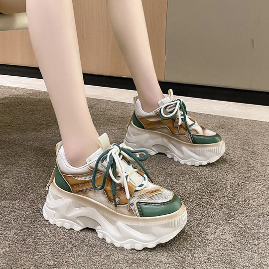 Damen Modische Chunky Sneakers mit atmungsaktiver Mesh-Oberfläche und robustem Profil R&B