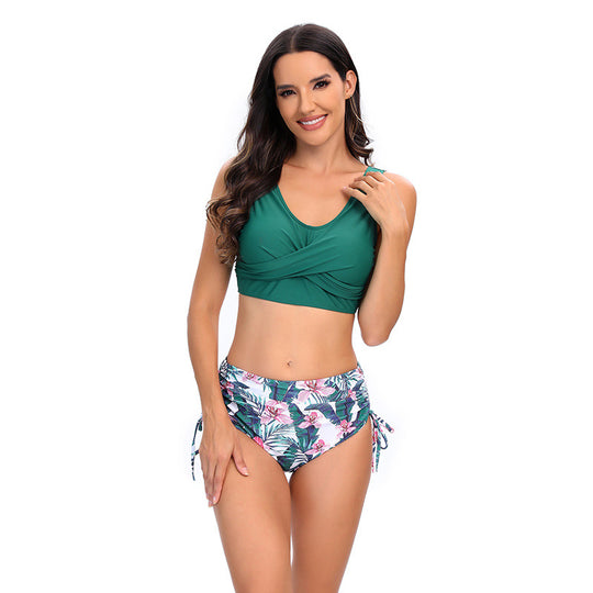 Damen Bikini-Set mit schickem Wickeloberteil und hoch taillierten Höschen R&B