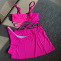 Damen Sportlicher Bikini mit Bandeau-Oberteil und lässigem Rock R&B