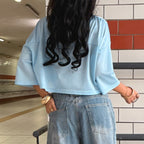 Damen Crop-Top im Sportlichen Design mit V-Ausschnitt und Netzdetails R&B