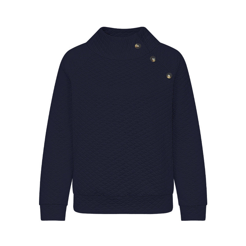 Damen Stepp-Pullover im modernen Schnitt mit Knopfdetails R&B