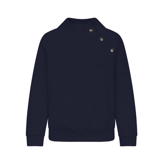 Damen Stepp-Pullover im modernen Schnitt mit Knopfdetails R&B