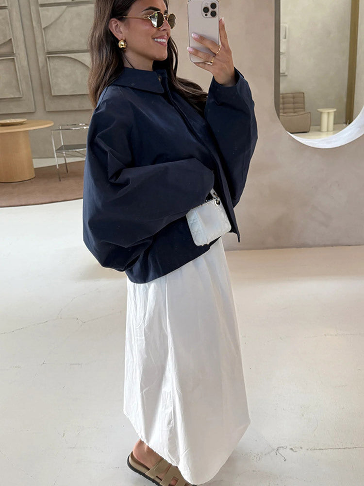 Damen Oversized Bluse mit dekorativen Puffärmeln R&B